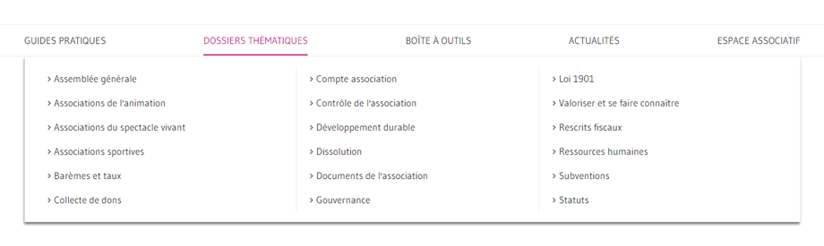 Un accès direct via 18 Dossiers thématiques