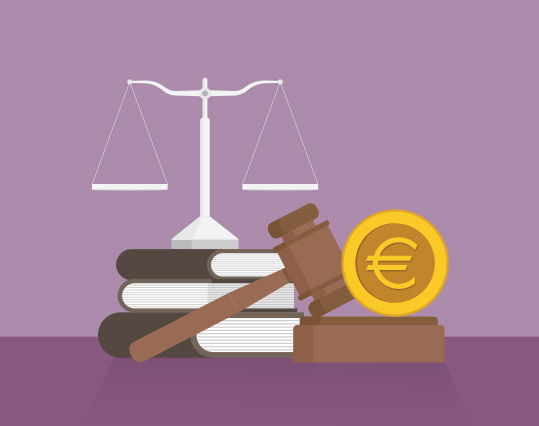 balance livre de lois pièce euro vecteur