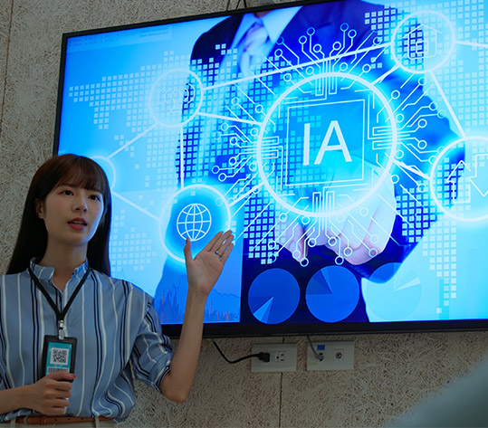 intelligence artificielle IA femme présentation
