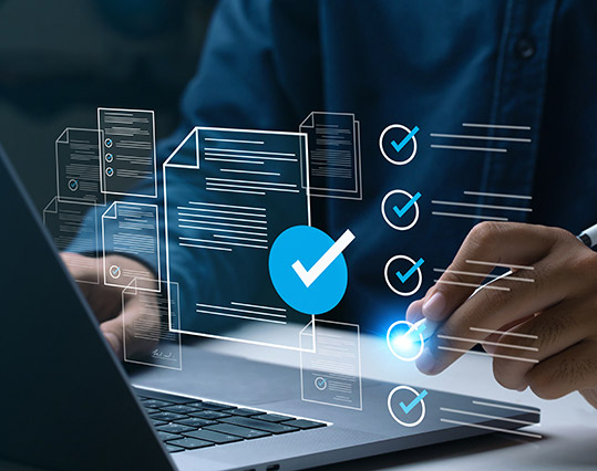 check-list homme ordinateur stylet