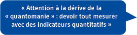 Attention à la dérive de la quantomanie devoir tou mesurer avec des indicateurs quantitatifs